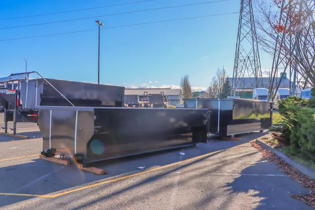 Roll-off dumpster ready for waste disposal at job site for Construction Dumpster Rental in Timnath